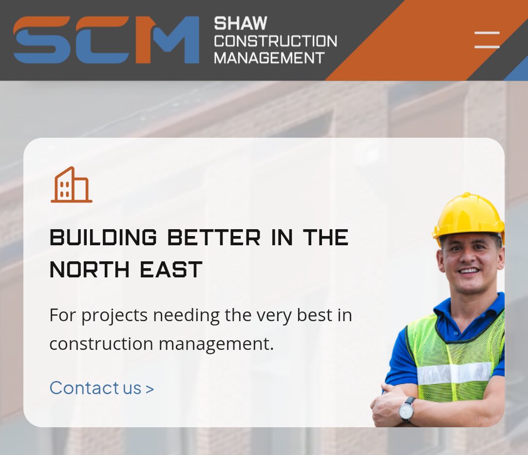 Shaw Construction Management website